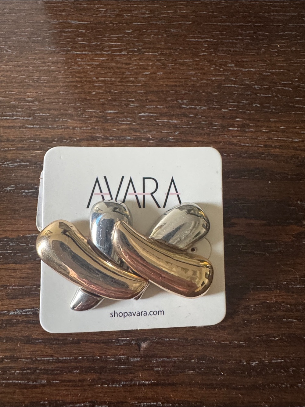 AVARA Two-Tone Sculptural Earrings in Gold and Silver